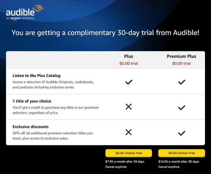 Audible Pricing: Audible Membership Plans - Compare